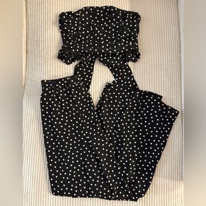 Express Black and White Wide-Leg + Tube Top Set